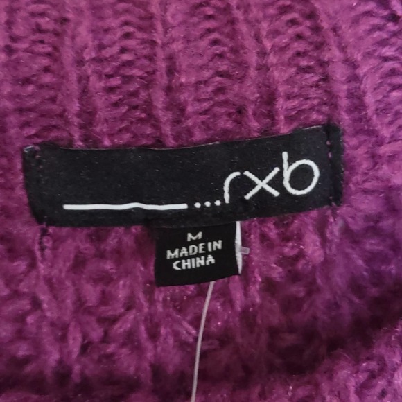 RXB Chunky Cable Knit Sweater Medium Purple - Picture 3 of 7